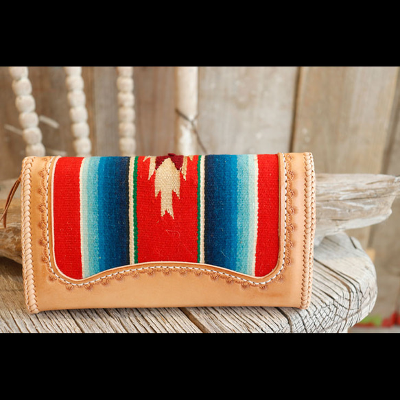 【長財布】ビンテージのセラーペラグとビンテージ風コンチョを使用 