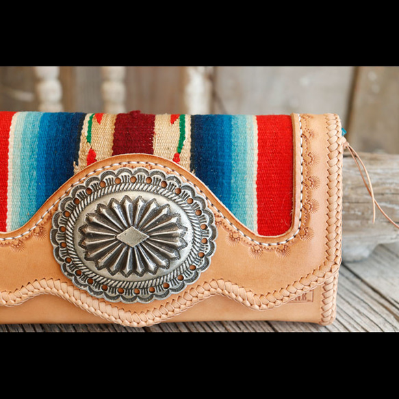 【長財布】ビンテージのセラーペラグとビンテージ風コンチョを使用 