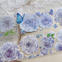 海外マステ まとめ売り 花柄6点 ・*.❁ 花柄マスキングテープ2m6個セット コラージュ素材 まとめ売り