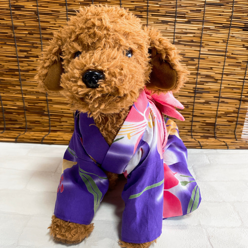 Sale!犬の浴衣✨犬用本格浴衣 Vivi パープル系 S 犬服（犬の浴衣✨犬用 