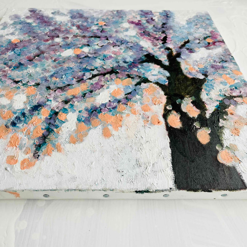 41㎝角「朝の桜」油彩・原画・S6
