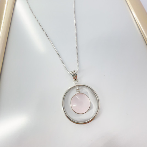 スランプ脱出 ローズクオーツ サークルペンダント チャンスを到来させ  