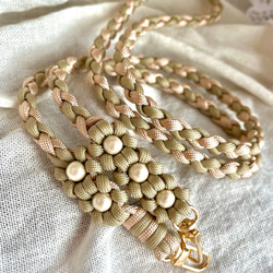 選べる】お花5つスマホショルダーストラップ パラコード シャンパン