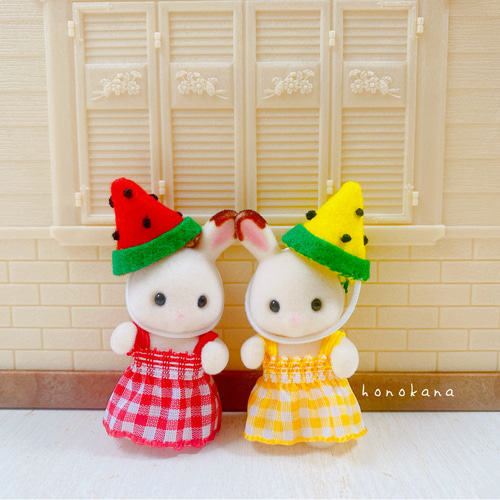 ハンドメイド シルバニアファミリー ペア大人服 ギンガムリンクコーデ 