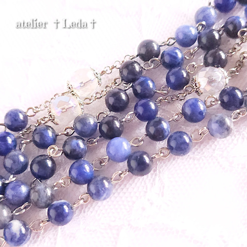 ☆ソーダライト＆オーロラクォーツ ロザリオ☆ Sodalite & Quartz ☆ソーダライト＆オーロラクォーツ ロザリオ☆ ~Sodalite