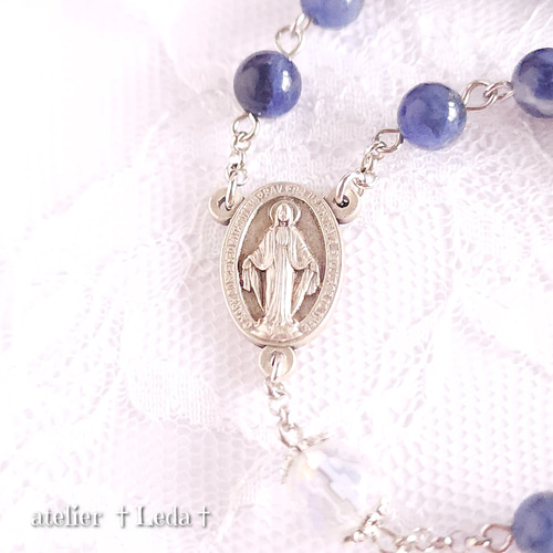 ☆ソーダライト＆オーロラクォーツ ロザリオ☆ Sodalite & Quartz ☆ソーダライト＆オーロラクォーツ ロザリオ☆ ~Sodalite