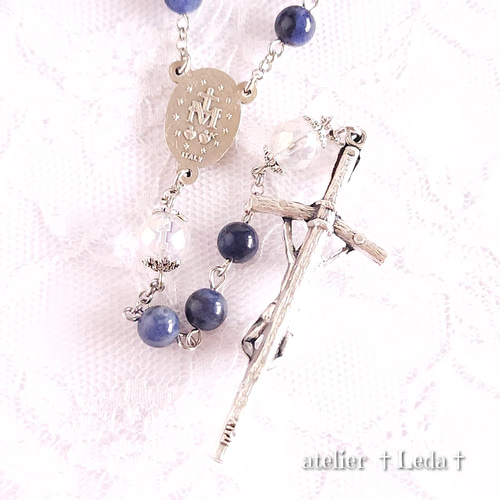 ☆ソーダライト＆オーロラクォーツ ロザリオ☆ Sodalite & Quartz ☆ソーダライト＆オーロラクォーツ ロザリオ☆ ~Sodalite