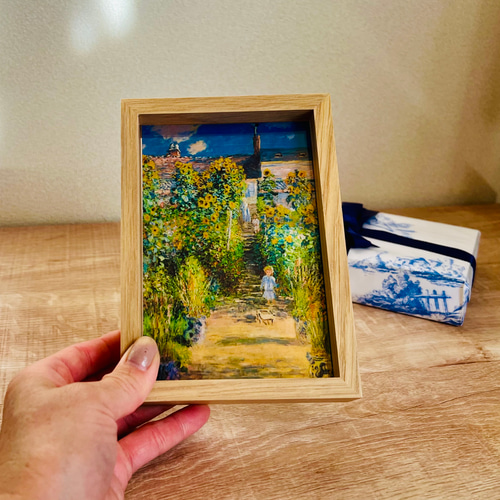 クロード・モネ ヴェトゥイユに咲く花 額縁 アート インテリア