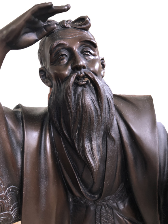 「高砂」能の一場面をリアルに表現した立像　銅器の街の日本製 高砂