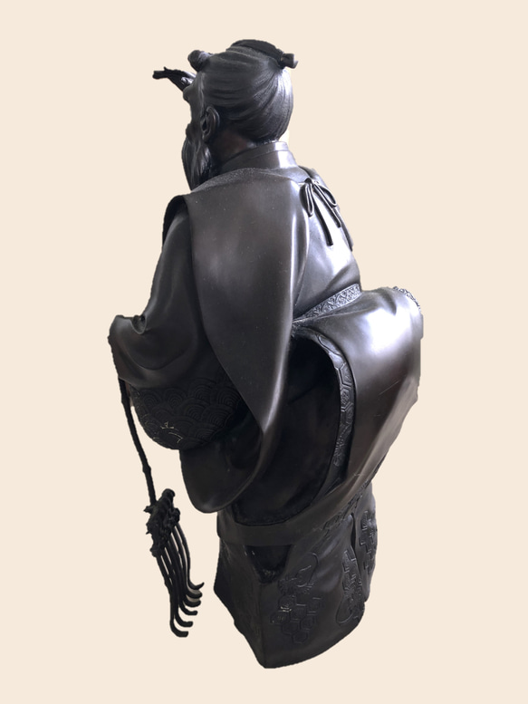 「高砂」能の一場面をリアルに表現した立像　銅器の街の日本製 高砂