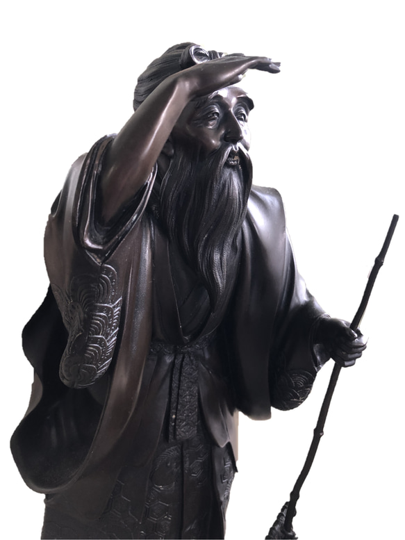 「高砂」能の一場面をリアルに表現した立像　銅器の街の日本製 高砂