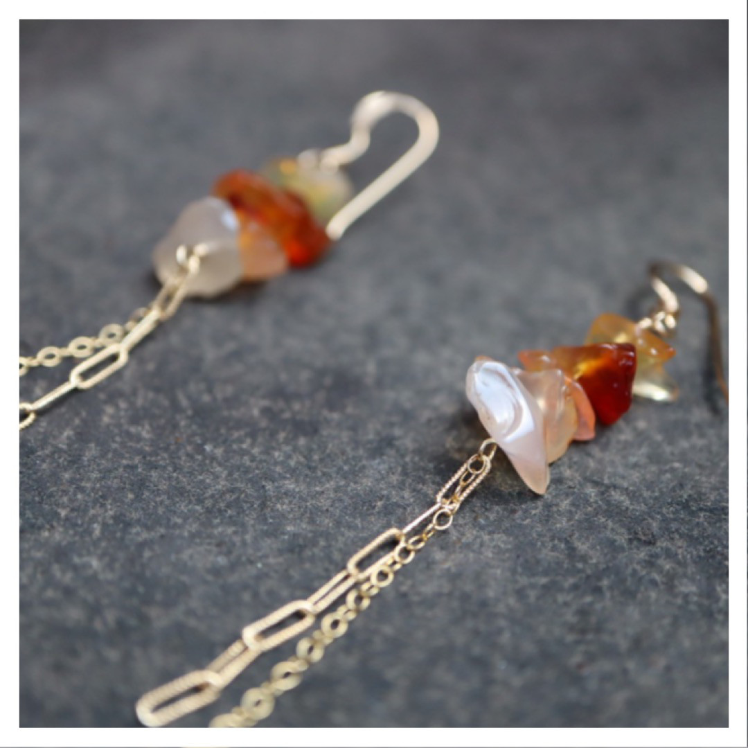 【14kgf】カーネリアン　ピアス