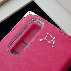 星達の輝き。手帳型スマホケース『うさぎと月のロマンティック』ぴょんと飛ぶ兎、大人可愛いピンクとゴールド☆全機種対応 15枚目の画像