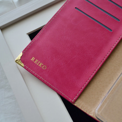 星達の輝き。手帳型スマホケース『うさぎと月のロマンティック』ぴょんと飛ぶ兎、大人可愛いピンクとゴールド☆全機種対応 12枚目の画像