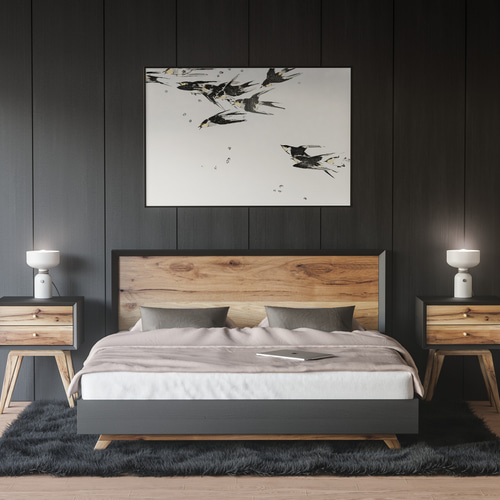 NO.580】ツバメの群れ日本画アートポスター和室インテリア和モダン