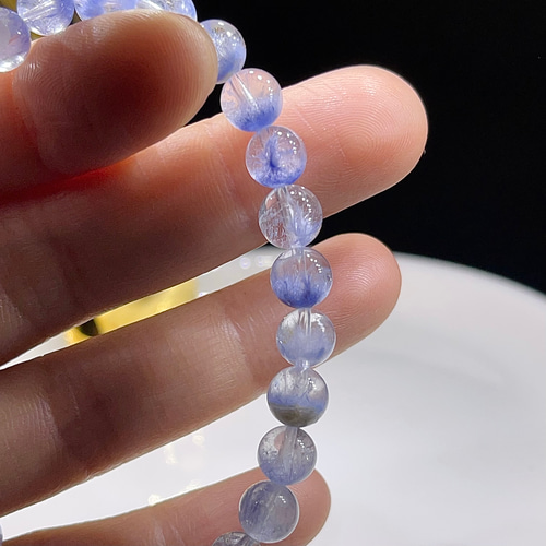 天然無処理 デュモルチェライトブレスレット No451 ブレスレット