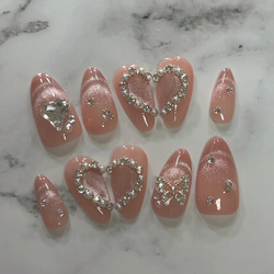 ミラーフレンチ×マグネット♡ネイルチップ マグネット×ミラーフレンチネイル- ネイルチップ専門店ミチネイル