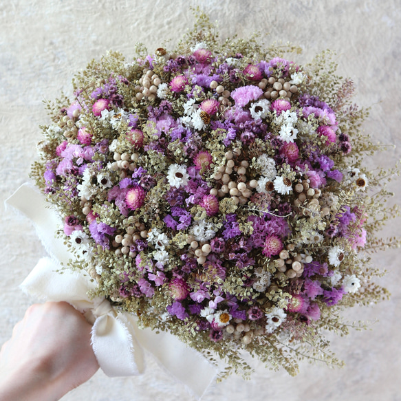 43cm) あふれる小花のお花畑スワッグ/ドライフラワー/ブーケ/リース  