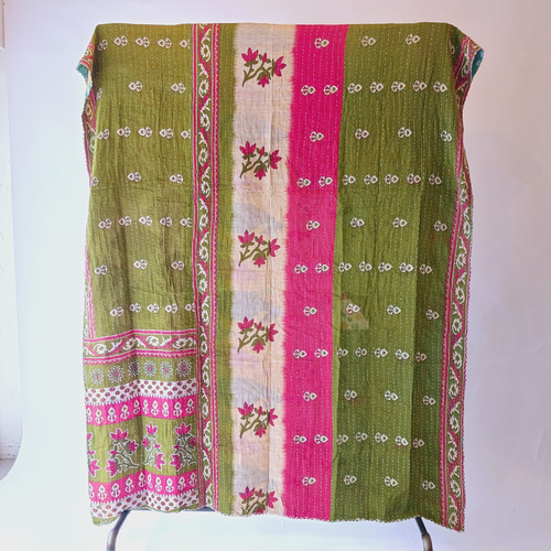 翌日発送】No.845 ヴィンテージキルト カンタキルト マルチカバー