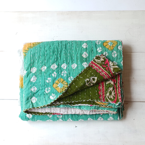 翌日発送】No.845 ヴィンテージキルト カンタキルト マルチカバー