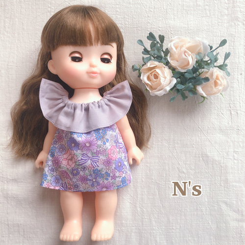 19:メルちゃんワンピ・スヌードセット メルちゃん・ソランちゃん【ティアードワンピース】無料型紙と作り方