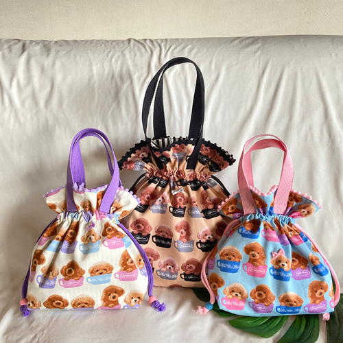 かわいい♡トイプードルちゃん巾着バッグ