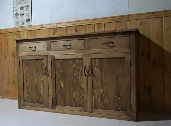 CHUM I様オーダー　キャビネット 食器棚ロータイプ オーダー可 サイズオーダー キッチン収納家具