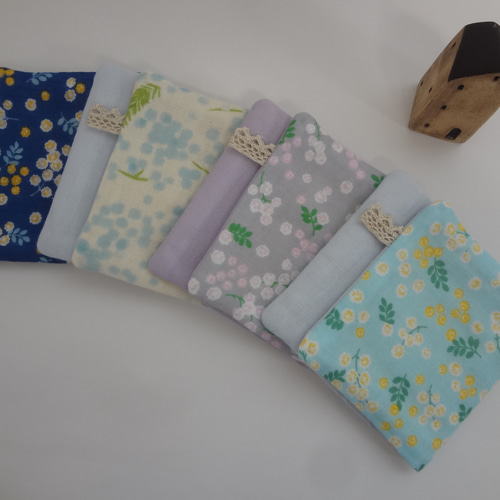 ミモザA*やわらかガーゼハンカチ*4枚セット ハンカチ・手ぬぐい oab789  