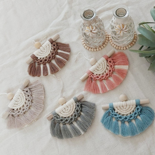 マクラメミニタペストリー カーアクセサリー タペストリー