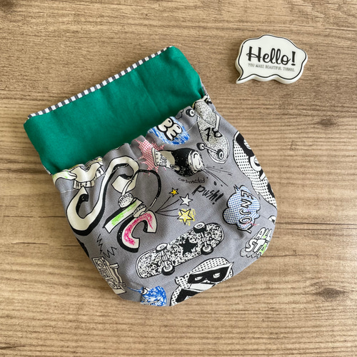 移動ポケット　No. No.8 ミニタオルも入る！ふたなし移動ポケット✴︎アメコミ 自転車