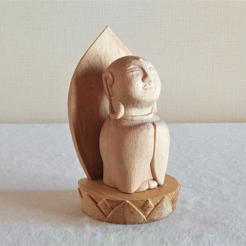 木彫り お地蔵様2 青森ひばの小さめ置物 彫刻 青森ヒバ木工 ARAJIN