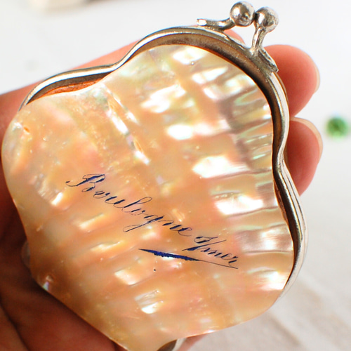 コインパース がま口 フランスアンティーク マザーオブパール 小銭入れ