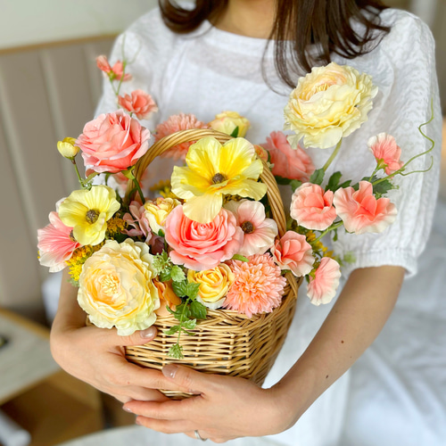 韓国っぽ♡フラワーバスケット｜母の日・誕生日・記念日・特別な日の