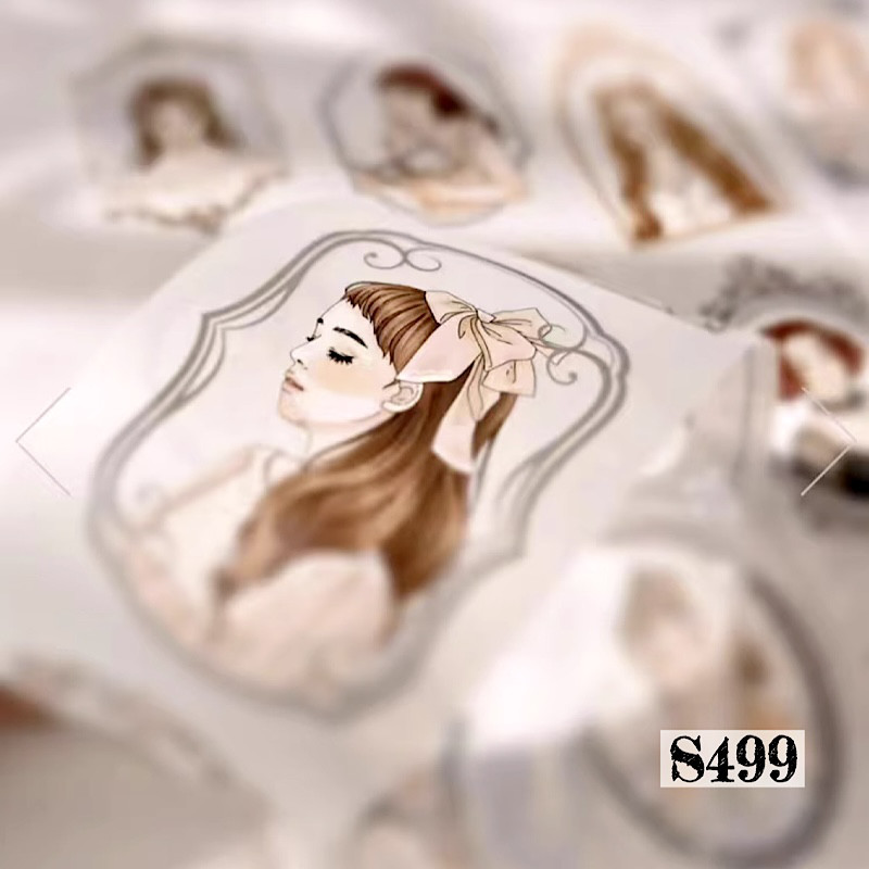 S499コラージュ素材】切売 海外PETステッカー windry 女子 人物 マステ