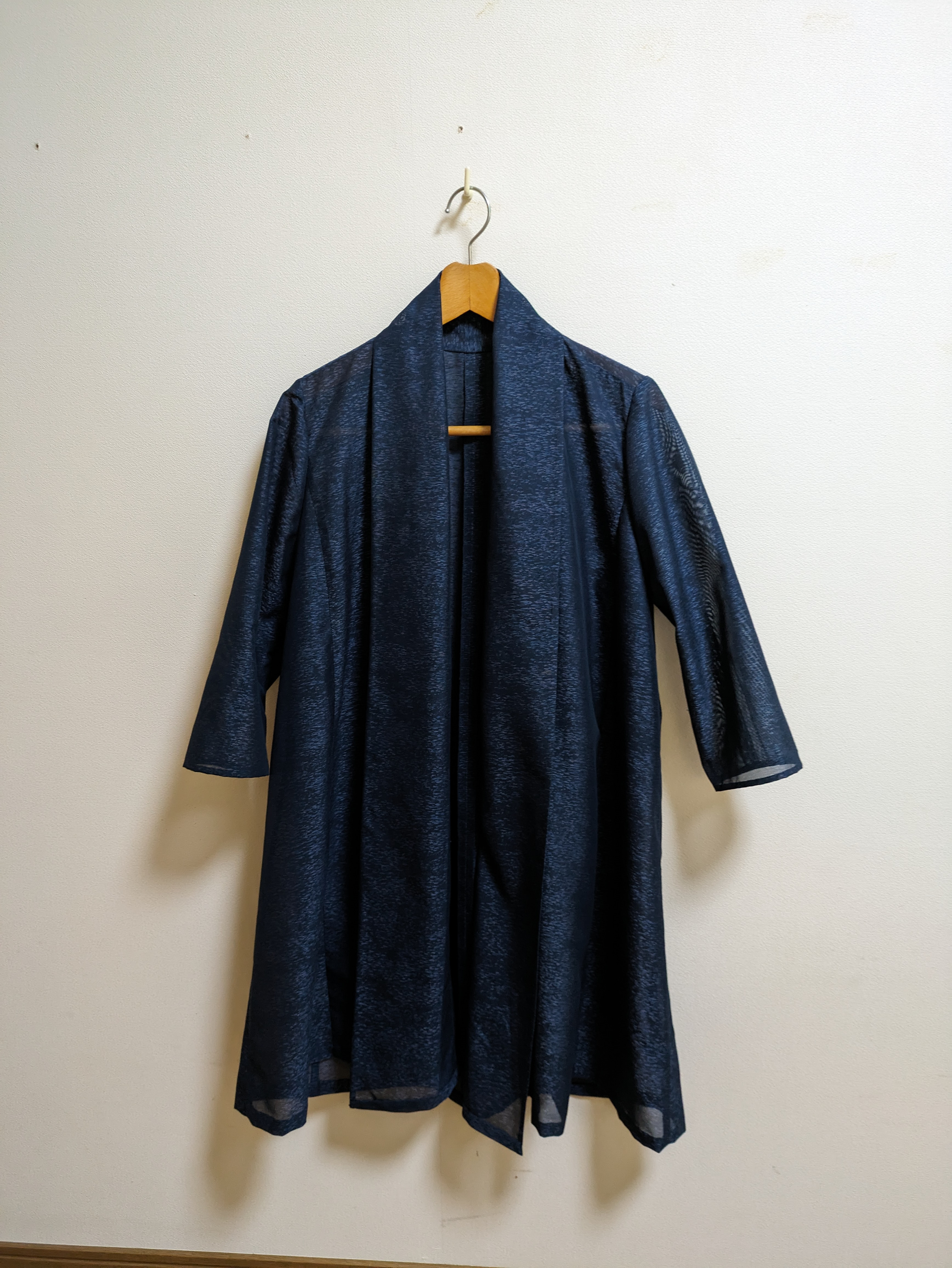 SOLD　着物リメイク　フレアーコート　単衣紗　M〜L