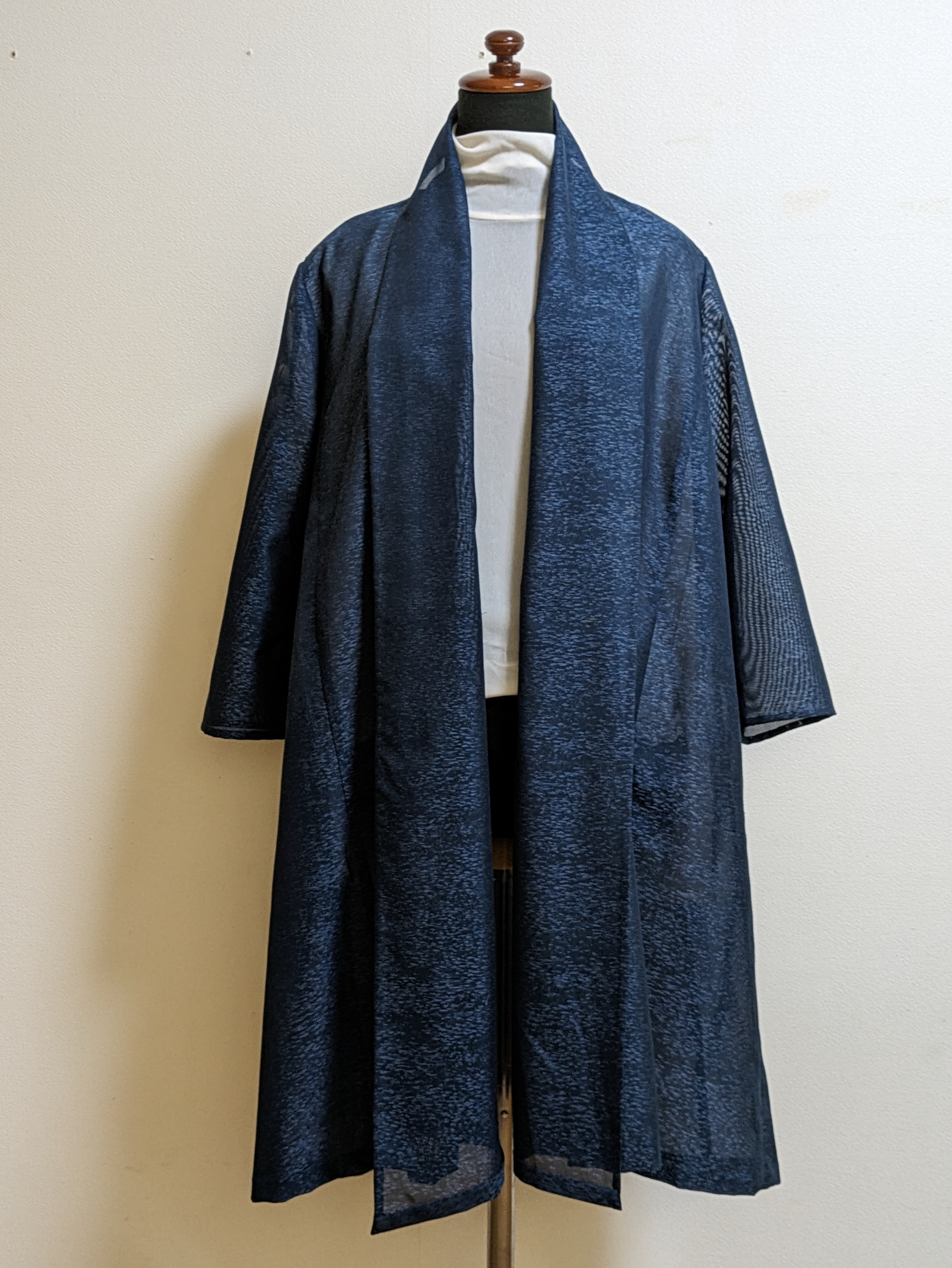 SOLD　着物リメイク　フレアーコート　単衣紗　M〜L