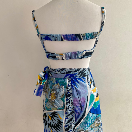 古着リメイク ビスチェと巻きスカートのセット タンクトップ  