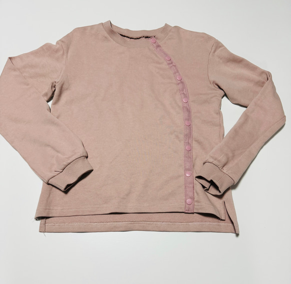 新品150cm前開き スナップボタン 長袖トレーナー スウェット 医ケア  