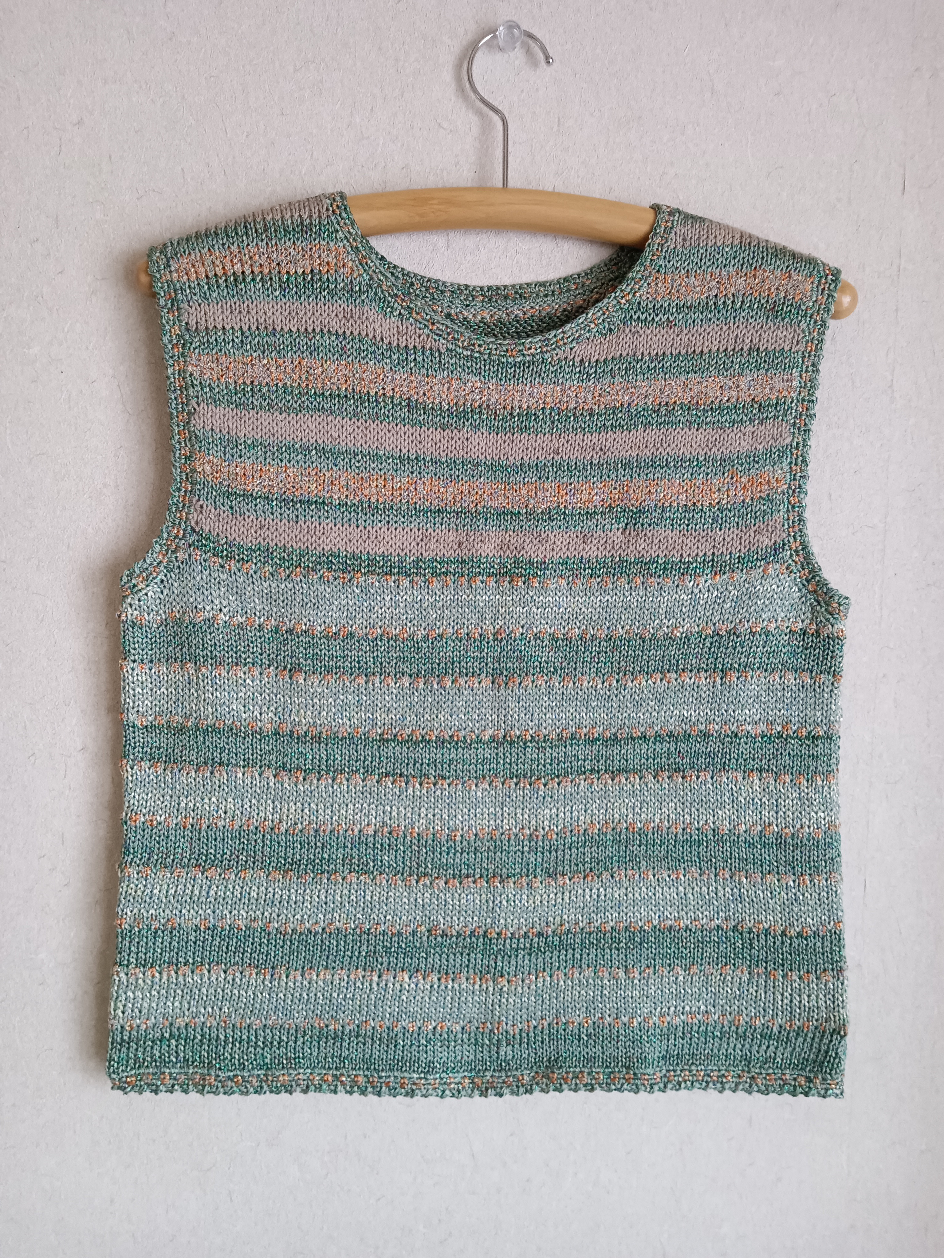 コットンラメのサマーボーダーベスト