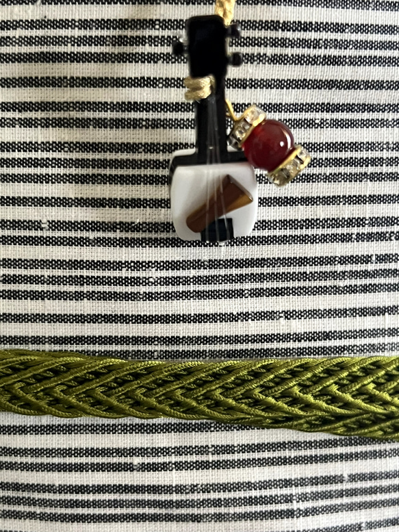 三味線柄名古屋帯　喧嘩鳶 三味線 小村雪岱 