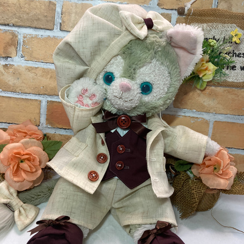 リーナベルSサイズ☆オレンジ花柄 和着物ドレス6点コスチューム