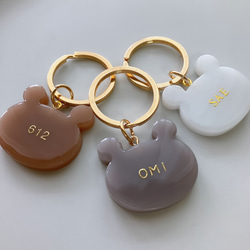 【名入れ/言葉入れ無料】全6色　ベア　熊　キーホルダー/チャーム/推し活/席札/名入れキーホルダー 10枚目の画像