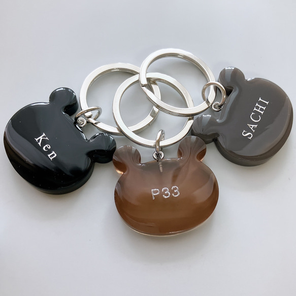 【名入れ/言葉入れ無料】全6色　ベア　熊　キーホルダー/チャーム/推し活/席札/名入れキーホルダー 9枚目の画像