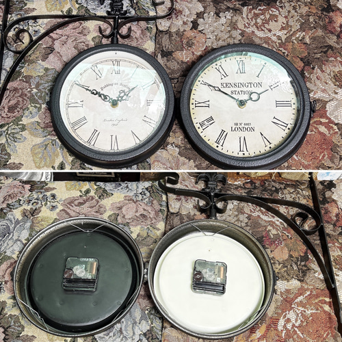 アンティークな部屋 両面式 壁掛け時計（回転型④） ウォールクロック