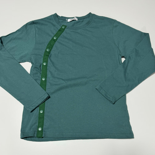 新品150cm前開き 長袖Tシャツ スナップボタン 介護服 入院グッズ 医療  