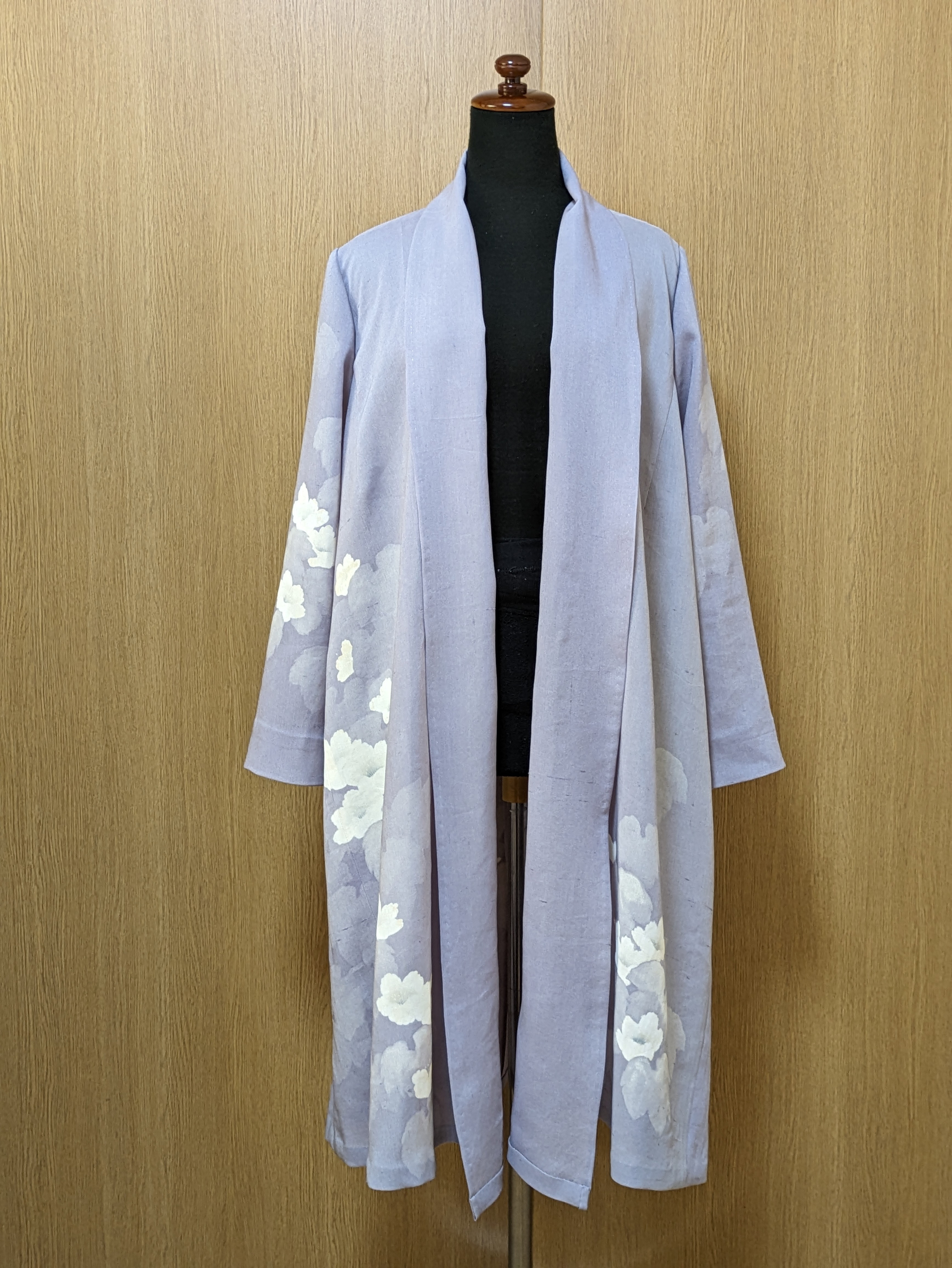 SOLD　着物リメイク　フレアーコート　単衣紗　M〜L