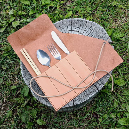 ソロ、デュオ用本革カトラリーケース 6カラー Cutlery Case ヌメ革