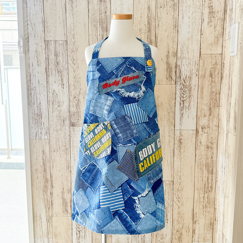 キッズデニムリメイクエプロン その他入園グッズ MAVERICK☺︎子供服