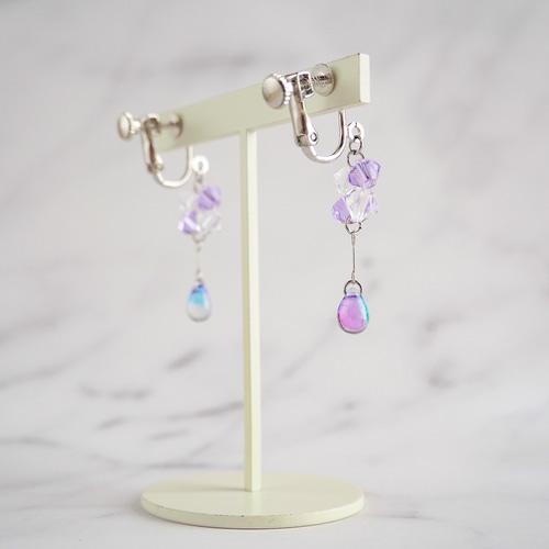 きらめく紫陽花のしずくイヤリング・ピアス /シルバー ゴールド