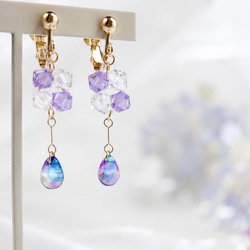 きらめく紫陽花のしずくイヤリング・ピアス /シルバー ゴールド